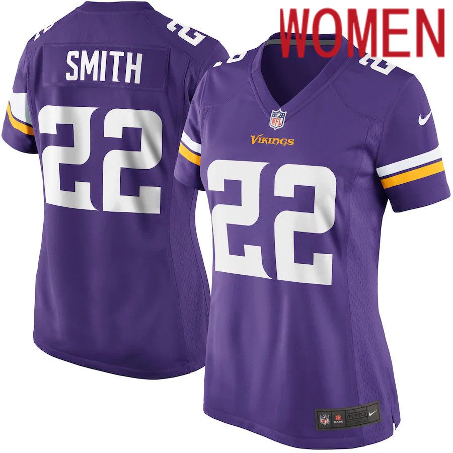 Women Minnesota Vikings 22 Harrison Smith Nike Purple Game Player NFL Jersey